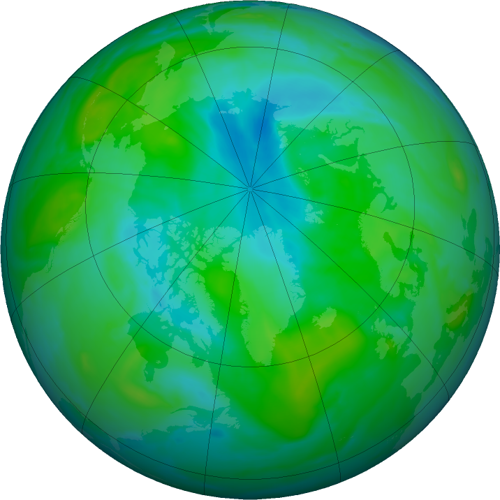 Arctic ozone map for 05 August 2020